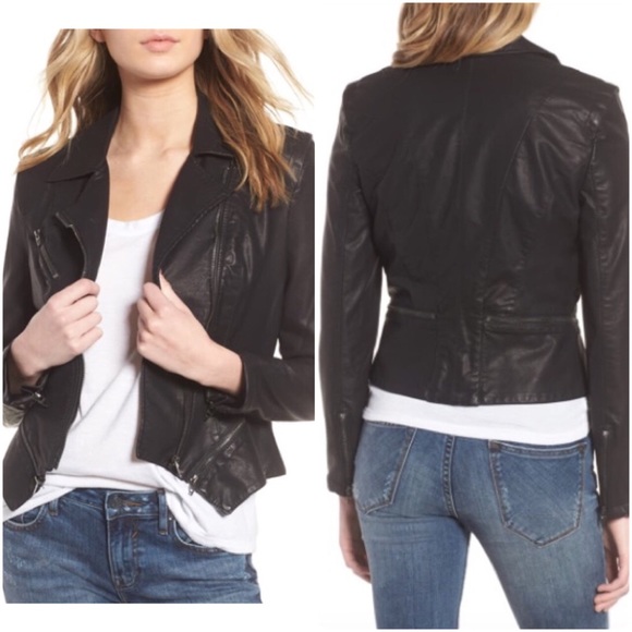 Blank NYC Jackets & Blazers - Faux Leather Zipper Moto Jacket